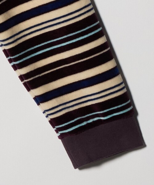 6 tシャツ 「6(ROKU)」ベロア ボーダー ポロシャツ レディース