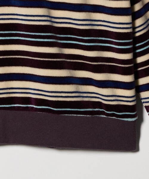 6 tシャツ 「6(ROKU)」ベロア ボーダー ポロシャツ レディース