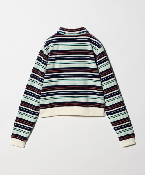 【新品未使用】＜6(ROKU)＞ベロア ボーダー ポロシャツ 6 tシャツ 「6(ROKU)」ベロア ボーダー ポロシャツ レディース