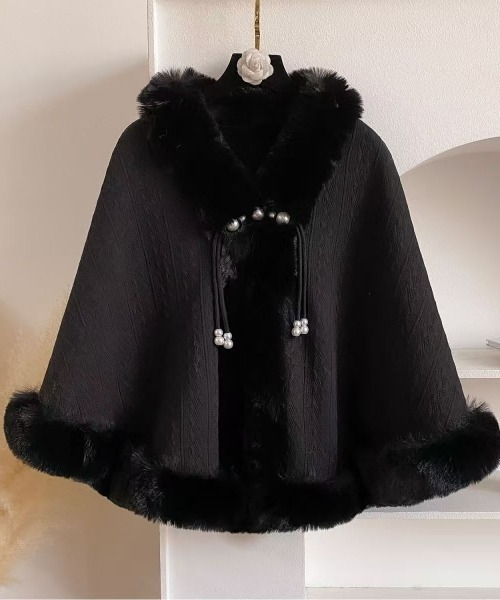 gossip!ロサンゼルス ポンチョ 「Y2Kガーリー」レトロファー付き