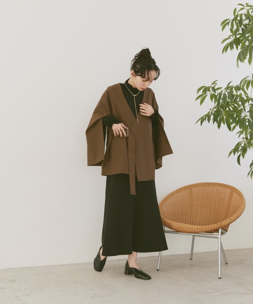 「moi tytto」 ノーカラージャケット FREE ナチュラル レディース_画像5