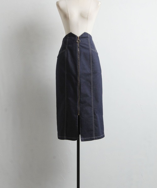 「tocco closet」 タイトスカート M インディゴブルー レディース_画像2