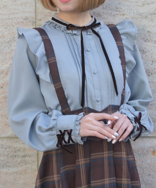 axes femme（アクシーズ ファム） ブラウス シャツ レースアップカフス