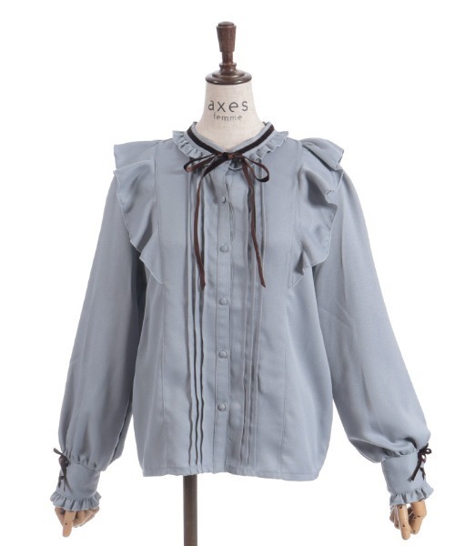 axes femme（アクシーズ ファム） ブラウス シャツ レースアップカフス