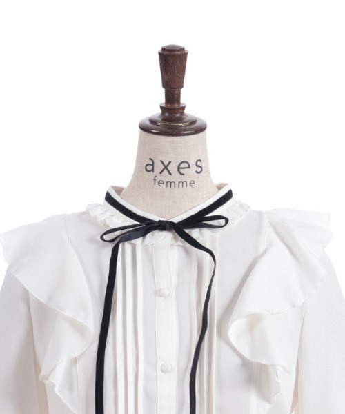 axes femme（アクシーズ ファム） ブラウス シャツ レースアップカフス