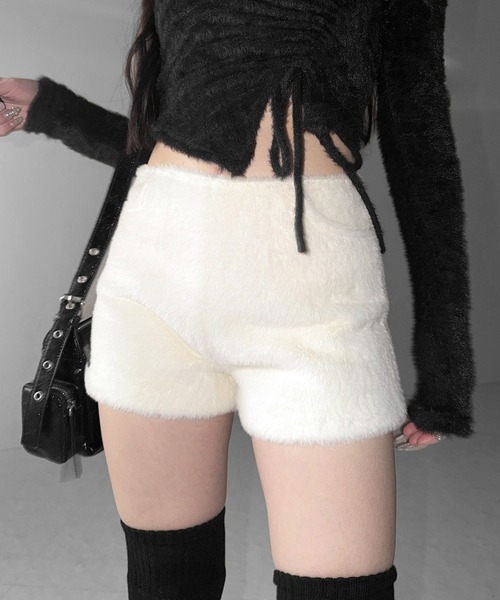 NAMED COLLECTIVE ファー付きショートパンツ me+em select（ミームセレクト） パンツ 「 2color ／インパン裏地
