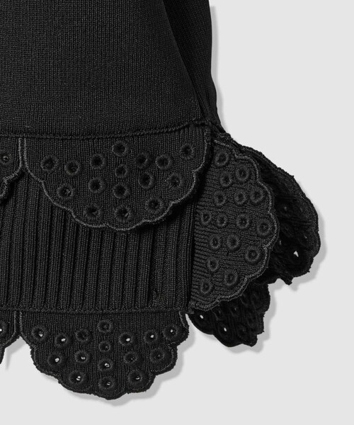 【美品】LOULOU WILLOUGHBY　レーシーパフプルオーバー　ニット LOULOU WILLOUGHBY（ルルウィルビー） ニット セーター 「LOULOU