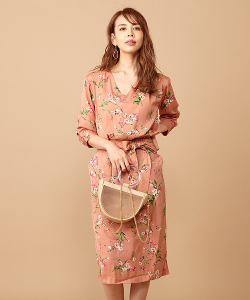 「Roomy's」 長袖ワンピース FREE ピンク レディース_画像3