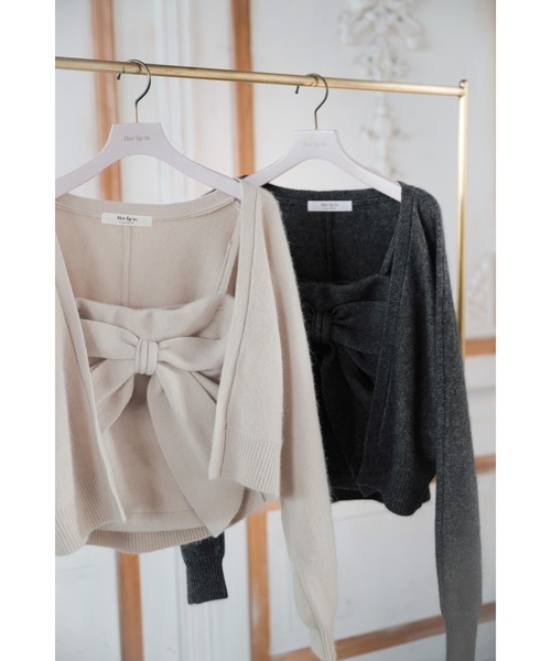 「Her lip to」 ニットアンサンブル S グレー レディース_画像8