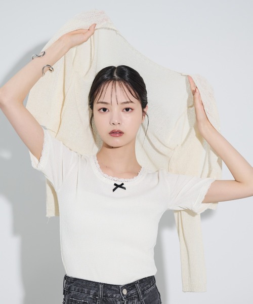 「paravion」 ニットカーディガン FREE ブラック レディース_画像2