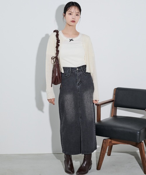 「paravion」 ニットカーディガン FREE ブラック レディース_画像6