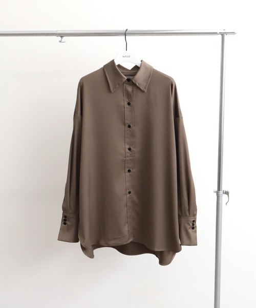NOGLE ブラウス シャツ 「NOGLE/ノグル」サテンドレープオーバーシャツ