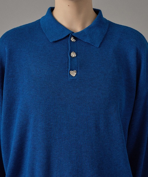 ONCILY（オンシェリー） ポロシャツ SILVER BUTTON HIGH GAUGE KNIT 