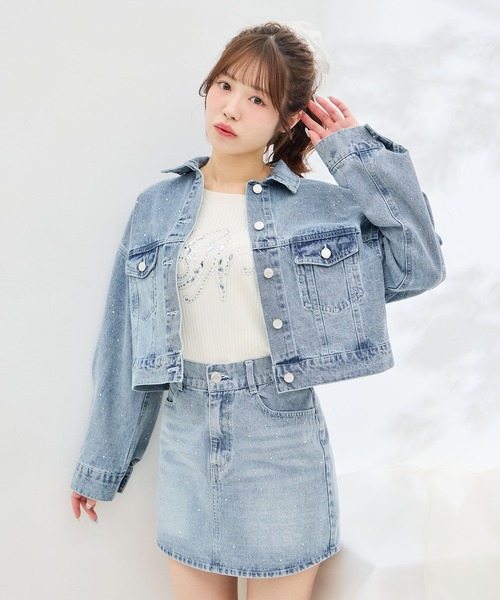   デニムジャケット jennie INGNI（イング） デニムジャケット gジャン ビジュー付Gジャン