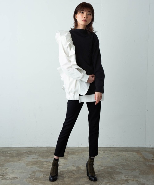 「AVIE」 スウェットカットソー 38 レッド レディース_画像9