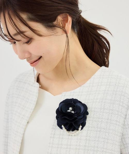 ROPE' PICNIC（ロペ ピクニック） ブローチ 入学式 パール×サテン