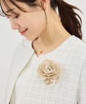 ブローチ 入学式 パール×サテンフラワーコサー...の詳細画像1
