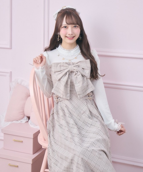 ROJITA（ロジータ） ワンピース ビッグリボン長袖ロングワンピース 