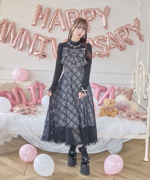 ROJITA（ロジータ） ワンピース ビッグリボン長袖ロングワンピース 