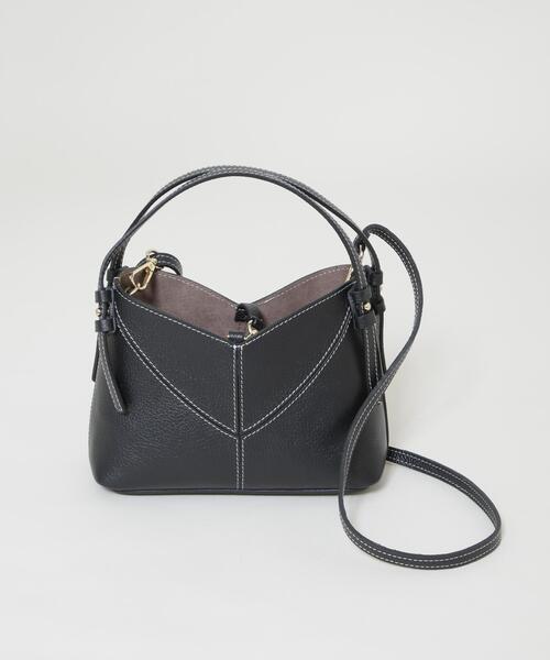 ショルダーバッグ バッグ AULENTTI/レザーステッチショルダーバッグ レディースの画像