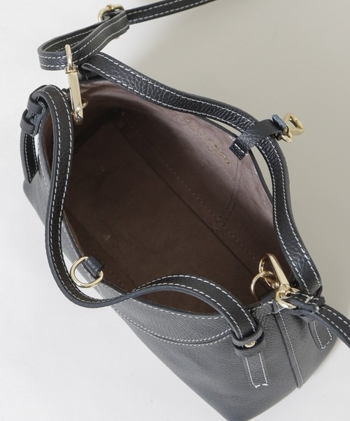 ショルダーバッグ バッグ AULENTTI/レザーステッチショルダーバッグ レディースの画像