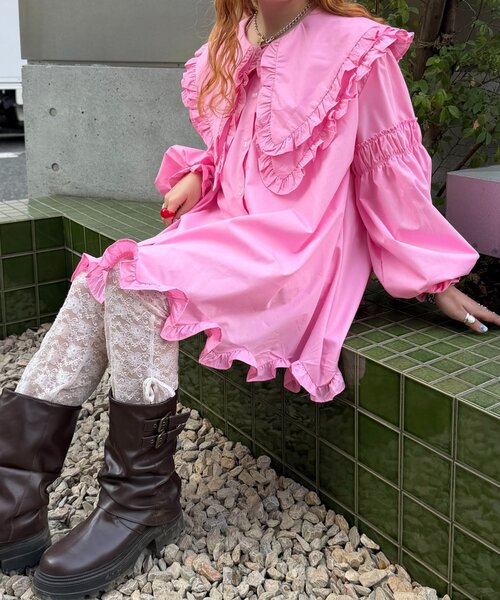 w closet（ダブルクローゼット） ワンピース Amふりふりミニワンピ