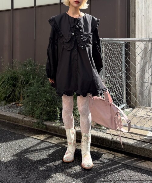 w closet（ダブルクローゼット） ワンピース Amふりふりミニワンピ