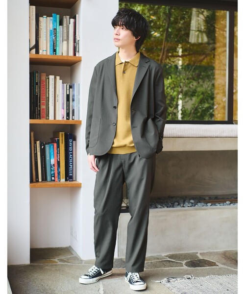ウーリーテーラード ジャケット green label relaxing size SHORTあり］ウーリー テーラード ジャケット