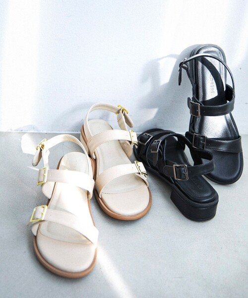 quaranciel サンダル quaranciel: 2ストラップ ベルト サンダル