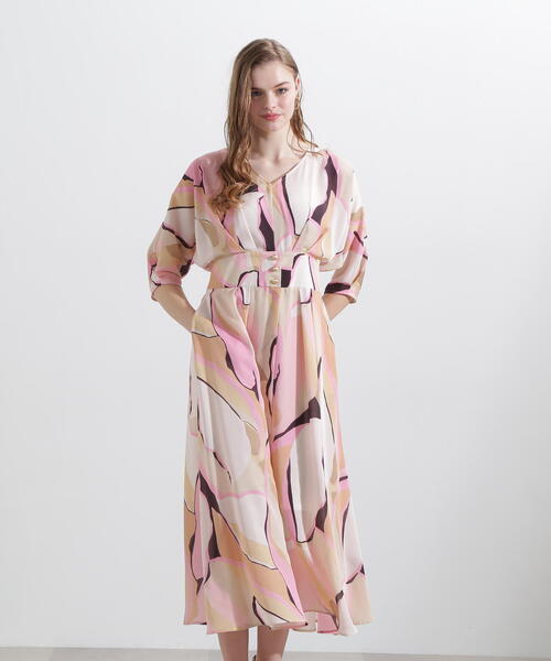 「PINKY&DIANNE」 7分袖ワンピース 38 グリーン系その他 レディース_画像7