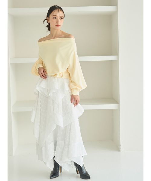 snidel 最終値段 SNIDEL（スナイデル） トレーナー スウェット オフショルタック