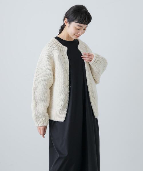 「かぐれ」 ニットカーディガン FREE グレー レディース_画像3