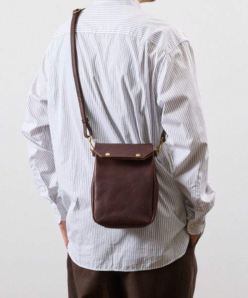 SLOW スロウ　栃木レザー　ショルダーバッグ　ブラウン　本革　ボディバック SLOW ショルダーバッグ スロウ / bono-gasmask shoulder bag-S フル