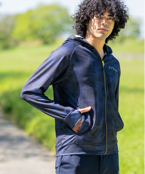 kolor / カラー | コットン ナイロン 切替 ロゴ刺しゅう パーカー | 3 | ネイビー | メンズ K-SWISS（ケースイス） パーカー 「K-SWISS/ケースイス」サンシェード