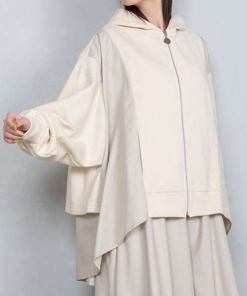 「MARECHAL TERRE」 ジップアップパーカー MEDIUM アイボリー レディース