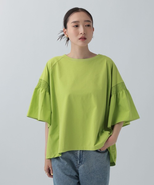 DIY 用品 LEPSIM（レプシィム） tシャツ 半袖 異素材フリルBIGT 242843
