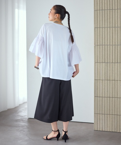 LEPSIM（レプシィム） tシャツ 半袖 異素材フリルBIGT 242843