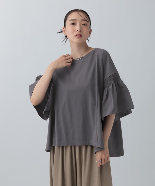 LEPSIM（レプシィム） tシャツ 半袖 異素材フリルBIGT 242843