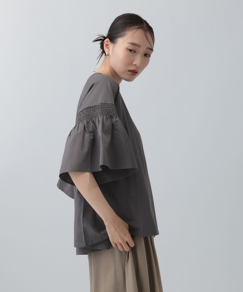 LEPSIM（レプシィム） tシャツ 半袖 異素材フリルBIGT 242843 