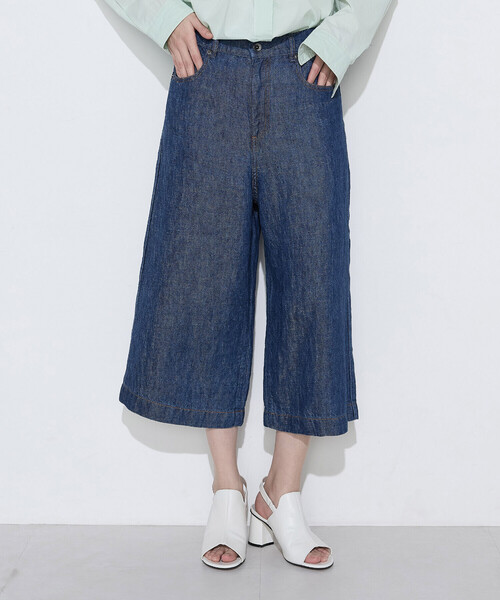 COMME CA Wardrobe パンツ リネンデニム キュロットパンツ レディース