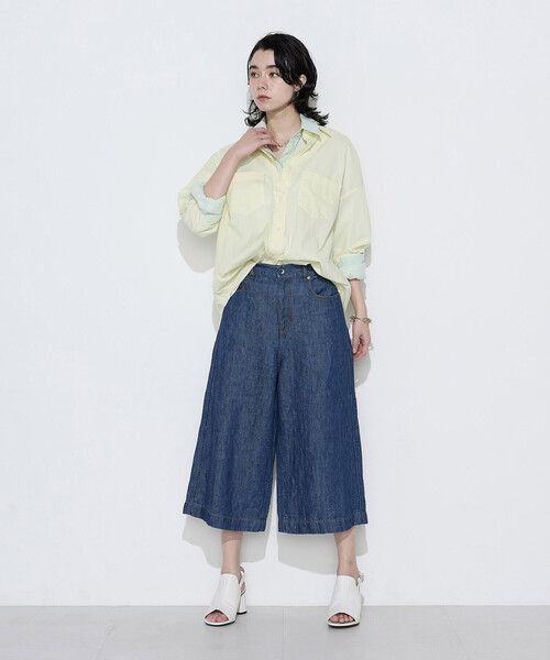COMME CA Wardrobe パンツ リネンデニム キュロットパンツ レディース
