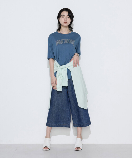 COMME CA Wardrobe パンツ リネンデニム キュロットパンツ レディース