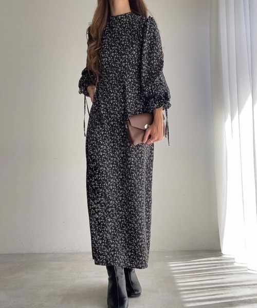 「FILLOU」 長袖ワンピース LARGE ブラック レディース_画像4