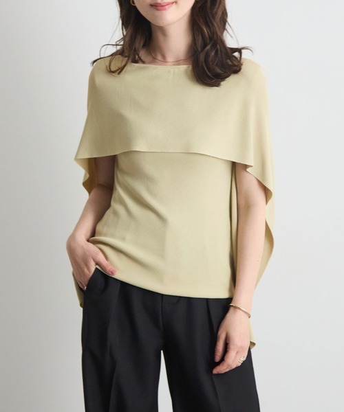 tシャツ 半袖 着るだけで体型カバー。前後2WAYケープトップス / きれいめフレアトップス レディース | Futier Land | 03