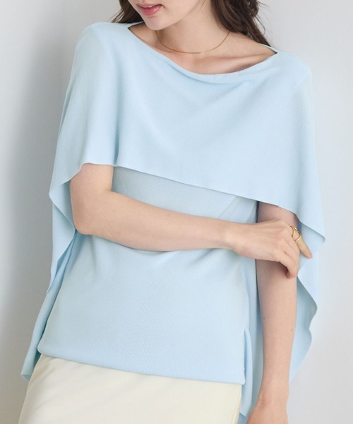 tシャツ 半袖 着るだけで体型カバー。前後2WAYケープトップス / きれいめフレアトップス レディース | Futier Land | 04