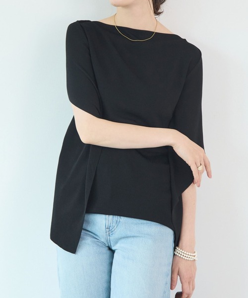 tシャツ 半袖 着るだけで体型カバー。前後2WAYケープトップス / きれいめフレアトップス レディース | Futier Land