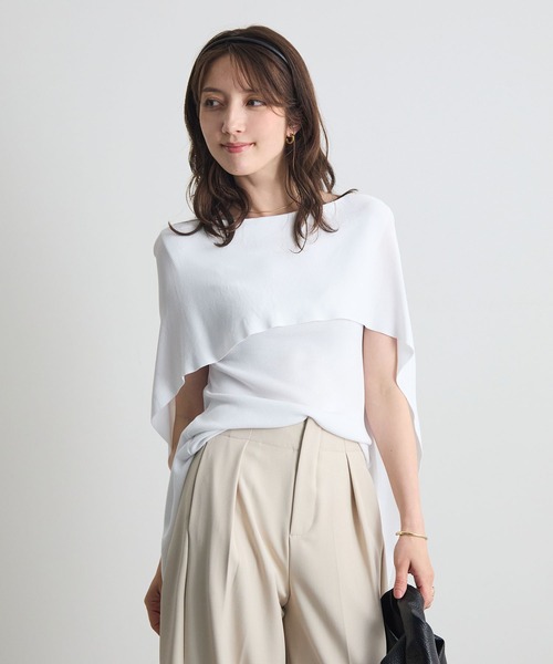 tシャツ 半袖 着るだけで体型カバー。前後2WAYケープトップス / きれいめフレアトップス レディース | Futier Land | 07