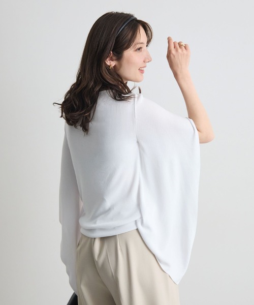 tシャツ 半袖 着るだけで体型カバー。前後2WAYケープトップス / きれいめフレアトップス レディース | Futier Land | 09