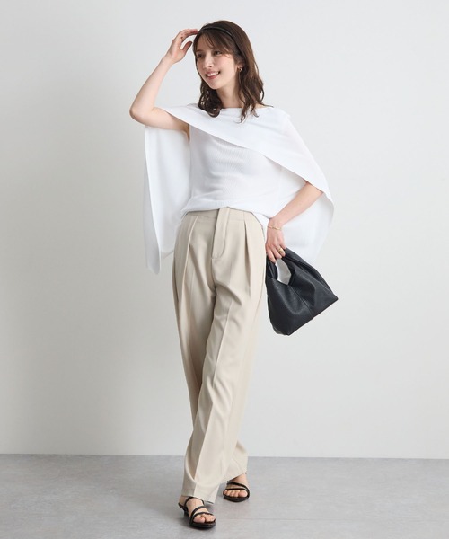 tシャツ 半袖 着るだけで体型カバー。前後2WAYケープトップス / きれいめフレアトップス レディース | Futier Land | 12
