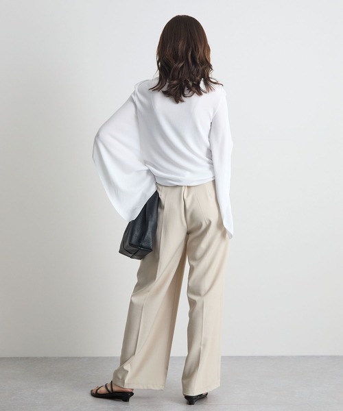 tシャツ 半袖 着るだけで体型カバー。前後2WAYケープトップス / きれいめフレアトップス レディース | Futier Land | 14